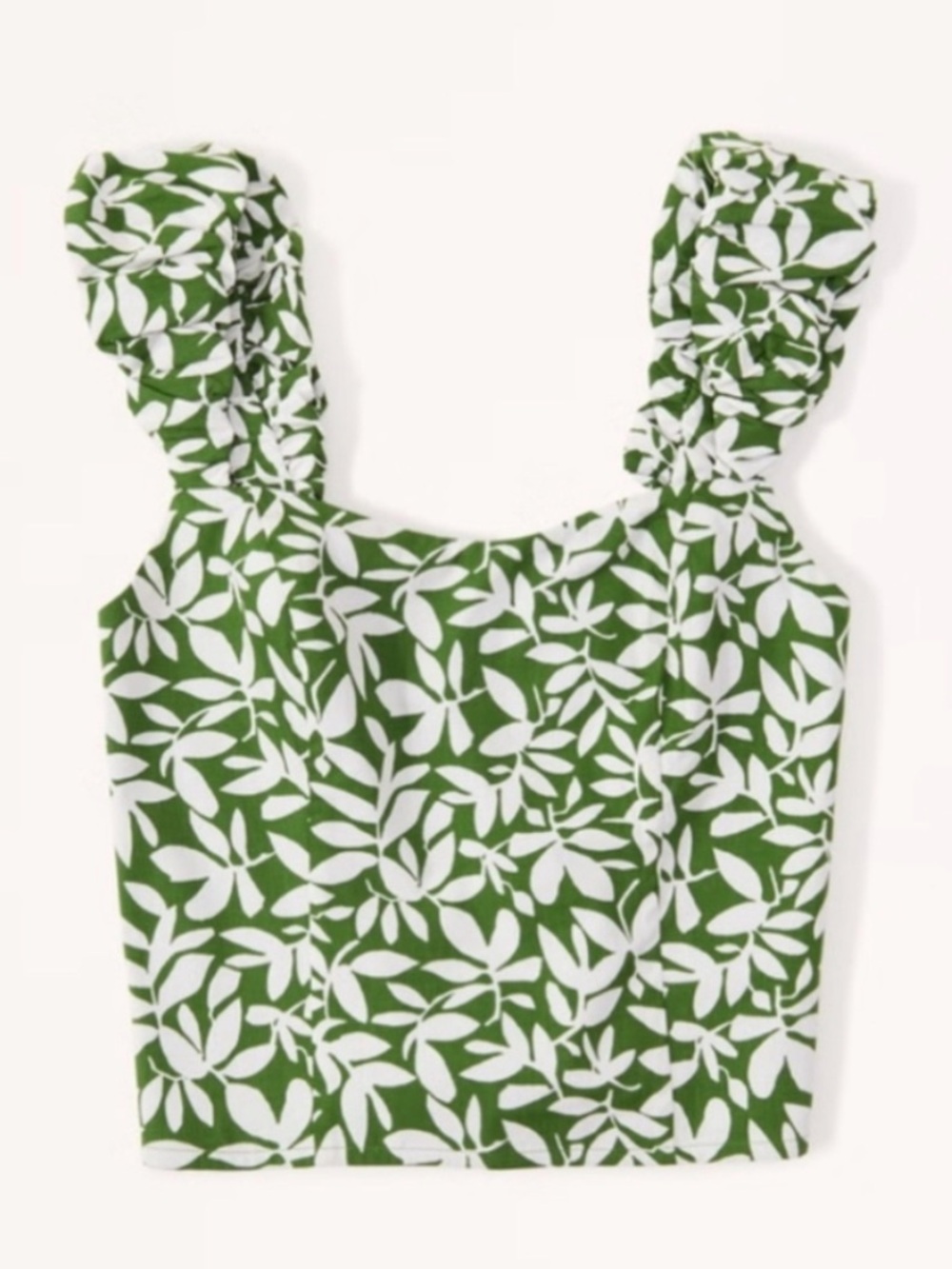 Abercrombie Green Print Bubble Strap Tank Top